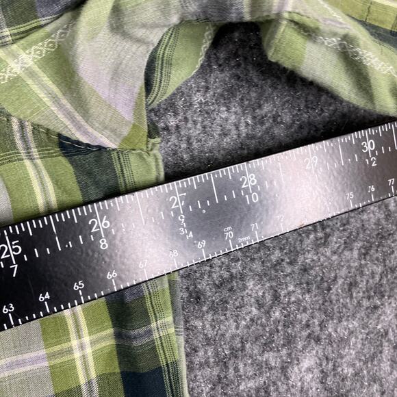 Canyon Guide Shirt Mens 2X Green Plaid Western Pearl Snap Short Sleeve Cowboy - Picture 6 of 8